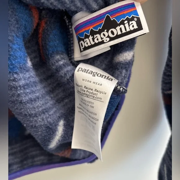 Youth Patagonia Synchilla Snap T Fleece Jacket XL 14 Pullover Aztec Southwest - Picture 10 of 10